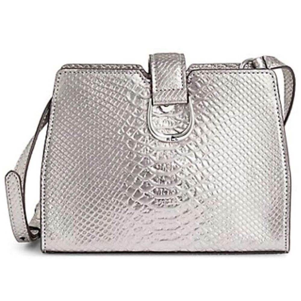 Lauren Ralph Lauren Silver Embossed Crossbody Bag